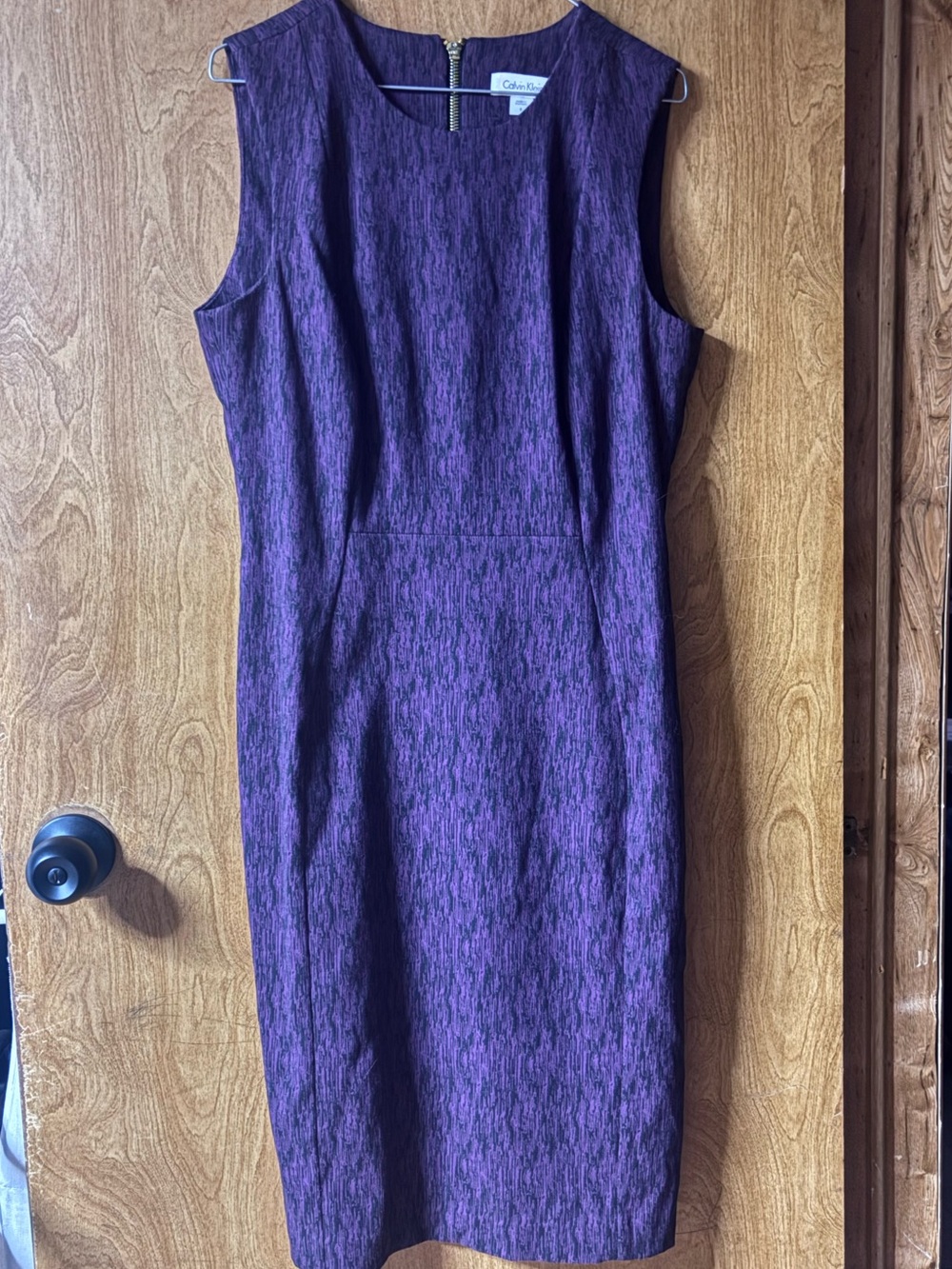 Calvin Klein Textured Plum Sheath Dress